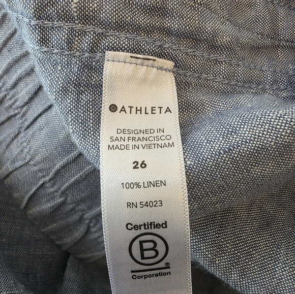 Athleta Cabo Wide Leg 100% Linen Pant, Women's Size 26 - Picture 7 of 7